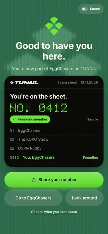 Welcome screen
