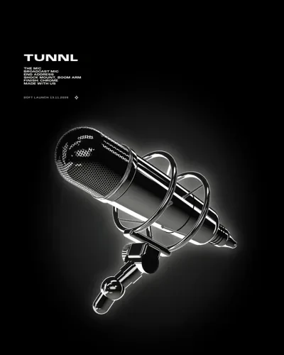 The microphone, on the poster