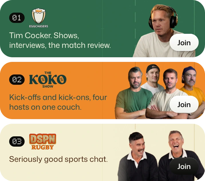 The line-up, in the app.