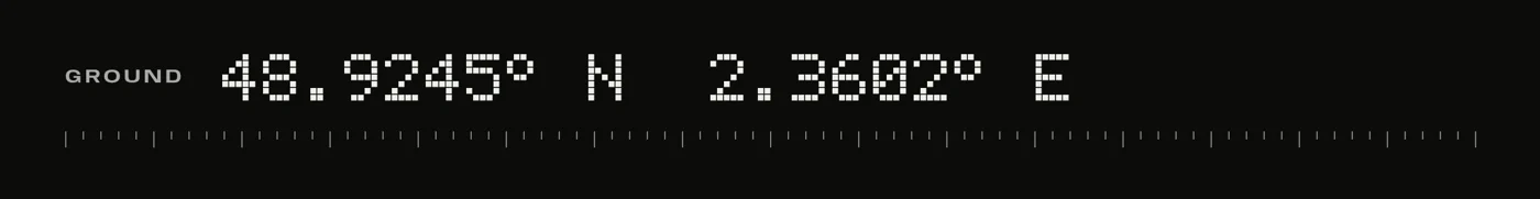 The coordinate strip, in dot matrix