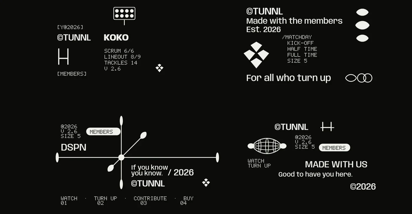 TUNNL lockups with small type, from the lockup sheet