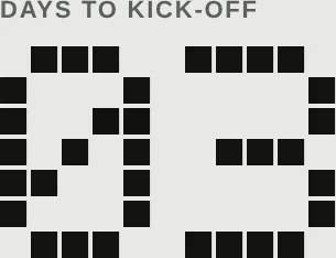 Days to kick-off, in dot matrix
